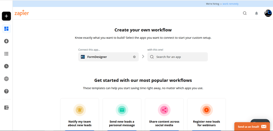 Подключите FormDesigner к сотням других приложений с помощью Zapier 1