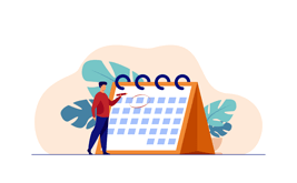 Настройка интервала времени в календаре