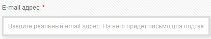 Подсказка в виде placeholder элемента формы